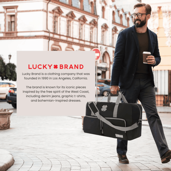 Lucky Travel Duffel Bags 65L, Gym Bag, Travel Bag & Large Duffle Bag for Men, Foldable Overnight Weekender Bags for Women & Men with Adjustable Shoulder Strap, Black - Image 6