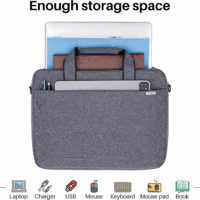 17 17.3 Inch Laptop Shoulder Bag for Men Women,Waterproof Computer Carrying Case Messenger Bag with Strap for 17"-18" HP Dell,Laptop Briefcase for Office Business Travel College School,Grey - Image 2