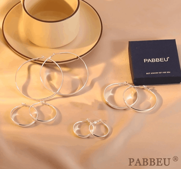 Sterling Silver Hoop Earrings for Women - Large Hypoallergenic Thin Oversize Big Hoops - S925 Hypoallergenic - Image 4