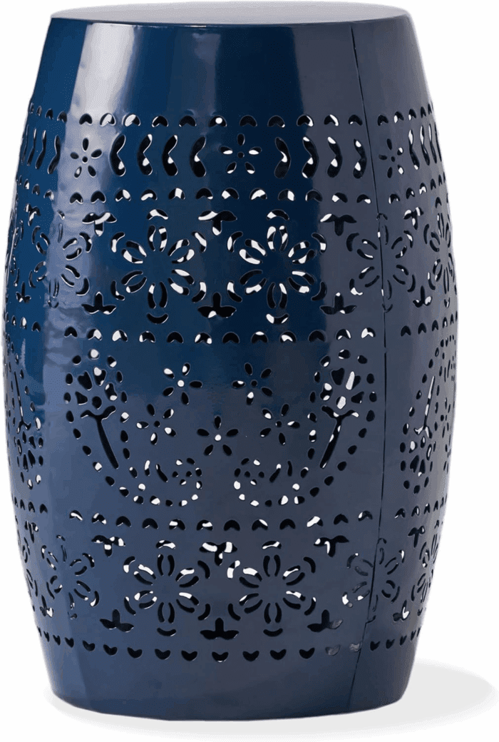 Ruby Outdoor 12" Iron Side Table, Dark Blue