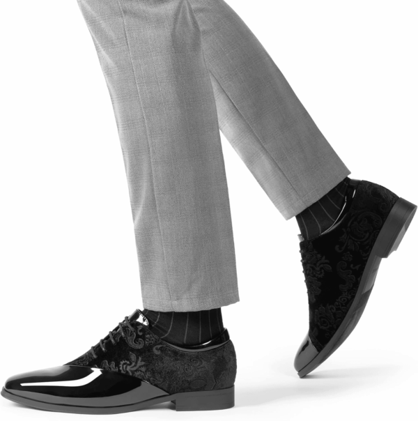 Men'S Dress Tuxedo Shoes Classic Patent Velvet Lace-Up Formal Caden Oxford - Image 7