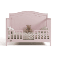 Paris 4-In-1 Convertible Crib - GREENGUARD Gold Certified, Converts to Toddler Bed, Daybed and Full Bed, Fits Standard Crib Mattress, Adjustable Mattress Base, Blush - Image 5