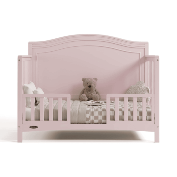 Paris 4-In-1 Convertible Crib - GREENGUARD Gold Certified, Converts to Toddler Bed, Daybed and Full Bed, Fits Standard Crib Mattress, Adjustable Mattress Base, Blush - Image 5