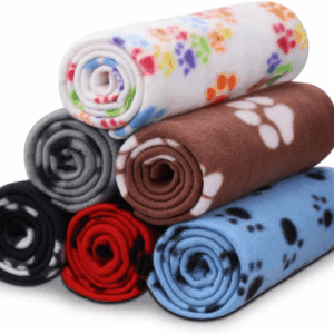 Dog Blankets for Small Dogs, 6 Pack Puppy Blanket Cute Paw Print Pet Blanket for Dog, Puppy, Cat, Kitten, 24X28 Inches
