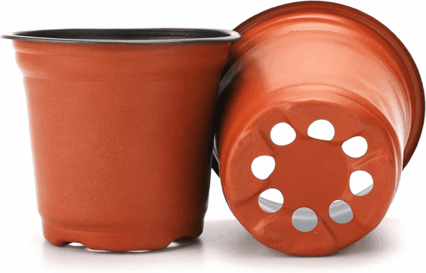 100 Pcs 4" Plastic Plants Nursery Pot/Pots Seedlings Flower Plant Container Seed Starting Pots,4 Inch,Red - Image 4