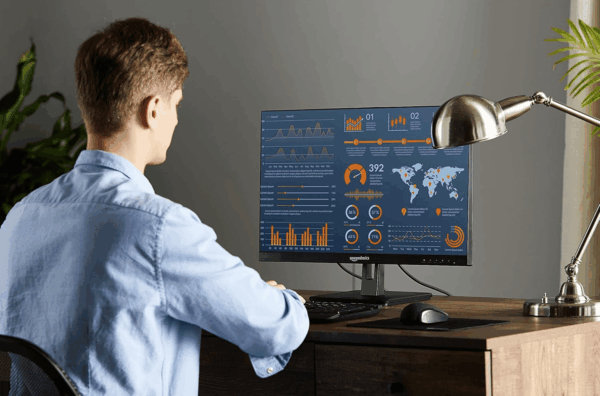 IPS Monitor 75 Hz Powered with AOC Technology FHD 1080P HDMI, Display Port and VGA Input VESA Compatible Built-In Speakers for Office and Home, 27 In, Black - Image 6