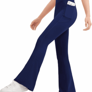 Girls Flare Leggings Kids Bell Bottom Cross High Waisted Dance Yoga Flared Pants