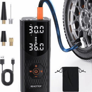 Tire Inflator Portable Air Compressor, 160PSI Air Pump for Car Tires, 4X Fast Inflation Air Compressor, Tire Pump with LED for Car