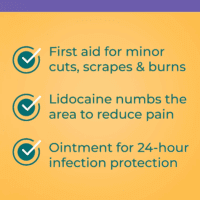 + Lidocaine First Aid Antibiotic Ointment, Maximum Strength & Fast-Acting Topical Pain Reliever, 24-Hour Infection Protection That Numbs Away the Pain, Bacitracin Zinc, 0.5 Oz - Image 3