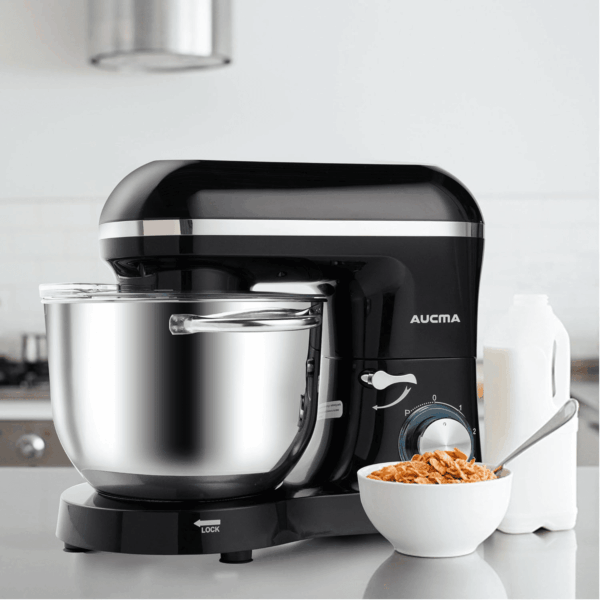 Stand Mixer,6.5-Qt 660W 6-Speed Tilt-Head Food Mixer, Kitchen Electric Mixer with Dough Hook, Wire Whip & Beater (6.5QT, Black) - Image 7