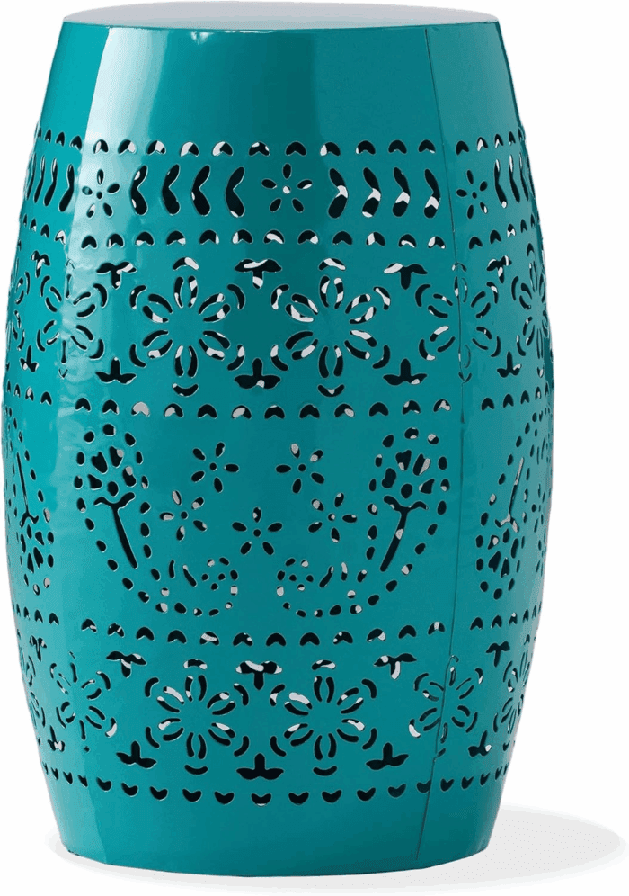 Ruby Outdoor 12" Iron Side Table, Teal