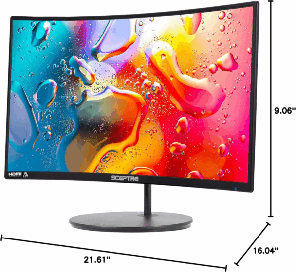 Curved 24-Inch Gaming Monitor 1080P R1500 98% Srgb HDMI X2 VGA Build-In Speakers, VESA Wall Mount Machine Black (C248W-1920RN Series) - Image 10