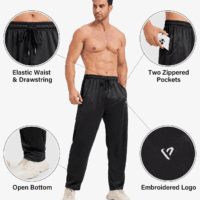5 Pack Mens Sweatpants Open Bottom Joggers for Men with Zip Pockets Loose Fit Mesh Athletic Pants for Running,Casual - Image 4