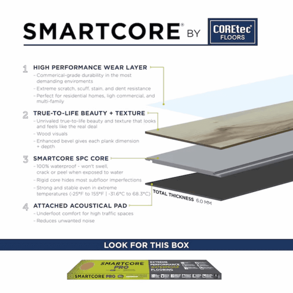 by Coretec Floors Burbank Oak Brown Wood Look 20-Mil X 7-In W X 48-In L Waterproof and Water Resistant Interlocking Luxury Vinyl Plank Flooring ( 16.54-Sq Ft Carton ) - Image 4