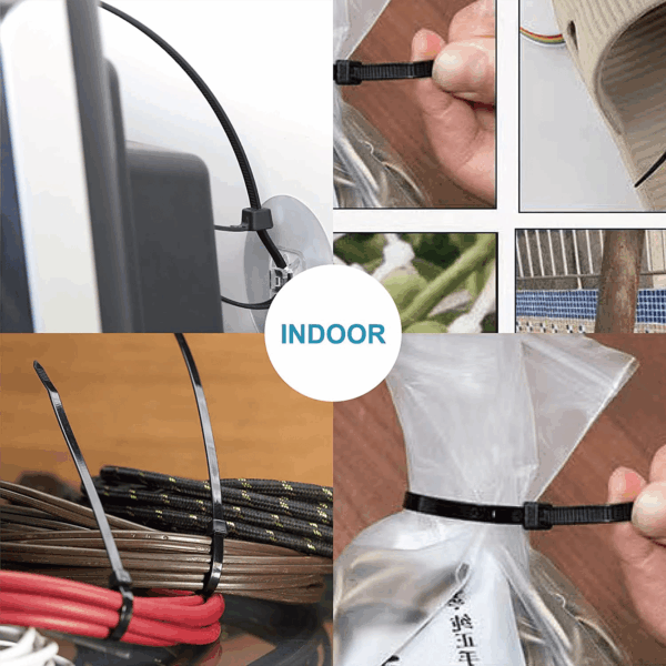Zip Ties Assorted Sizes(4”+6”+8”+12”), 400 Pack, Black Cable Ties, UV Resistant Wire Ties by - Image 7