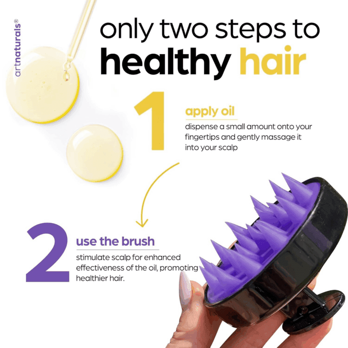 Organic Rosemary & Castor Hair Growth Oil + Scalp Massager Set – Hair Styling Oils for Dry, Itchy Scalp, Thickening & Hydration - Scalp Oil Products for Damaged Hair & Split Ends – 4.0 Oz - Image 6