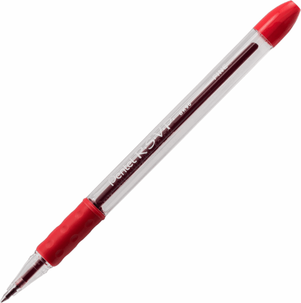 RSVP Ballpoint Pen, Fine Line, (0.7Mm), Red Ink (BK90BP5B) (Pack of 1, 5 Count Total) - Image 2