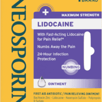 + Lidocaine First Aid Antibiotic Ointment, Maximum Strength & Fast-Acting Topical Pain Reliever, 24-Hour Infection Protection That Numbs Away the Pain, Bacitracin Zinc, 0.5 Oz