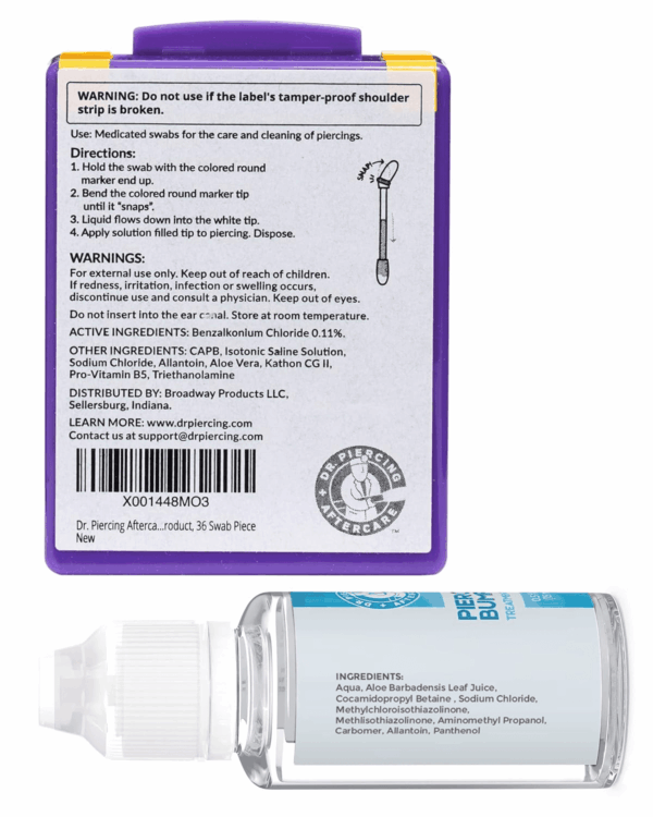 Swabs Bundle with Keloid Bump Removal Drops - Saline Solution for Piercings - Ear Piercing Cleaner - Image 9