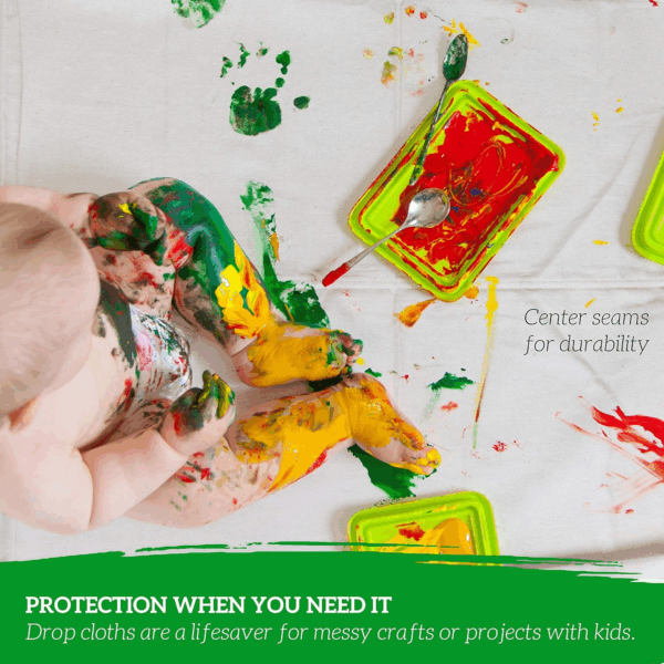 All Purpose Canvas Drop Cloth - Canvas Tarp, Fabric Drop Cloth Curtains, Drop Cloth for Painting, Floor & Furniture Protection, Painters Drop Cloth, Paint Drop Cloth (Canvas Sheet 4X12) - Image 6