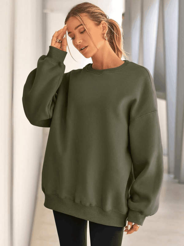 Womens Oversized Sweatshirts Hoodies Fleece Crewneck Sweaters Casual Tops Comfy Fall Fashion Outfits Winter Clothes 2025 - Image 3