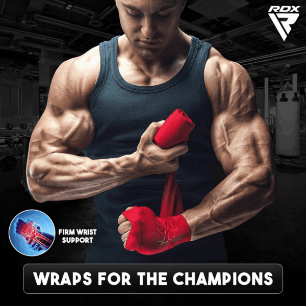 Boxing Hand Wraps Inner Gloves, 4.5M 180 Inches Elasticated Thumb Loop Bandages, under Mitts Wrist Hand Protection Muay Thai MMA Kickboxing Martial Arts Punching Bag Speed Ball Training Men Women - Image 5