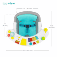 Music & Lights 3-In-1 Discovery Seat and Booster - Convertible, Infant Activity and Feeding Seat with Electronic Piano for Sensory Exploration, for Babies and Toddlers, Teal - Image 5