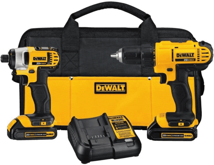 20V MAX Cordless Drill and Impact Driver, Power Tool Combo Kit with 2 Batteries and Charger (DCK240C2)