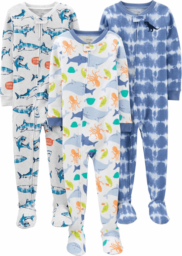 Baby-Boys 3-Pack Snug Fit Footed Cotton Pajamas