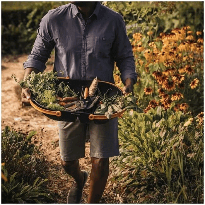 Garden Harvest Basket - Container for Gardening and Harvesting with Tool Caddy - Harvesting Basket Doubles as a Collander for Vegetables and Fruits - Garden Accessories - Image 7