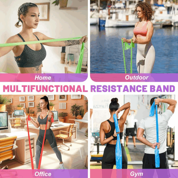 Resistance Bands, 5 Pcs Exercise Bands Elastic Stretch Bands for Fitness Yoga Pilates Stretching Strength Training, Workout Bands for Women and Men Home Gym - Image 9