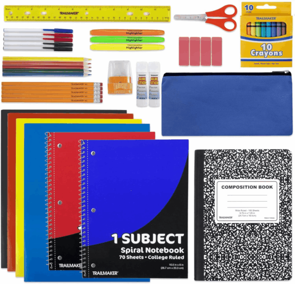 45 Piece School Supply Kit Grades K-12 - School Essentials Includes Folders Notebooks Pencils Pens and Much More! - Image 7