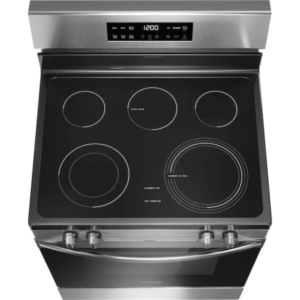 30-In Glass Top 5 Burners 5.3-Cu Ft Freestanding Electric Range Fingerprint Resistant Stainless Steel ) - Image 5