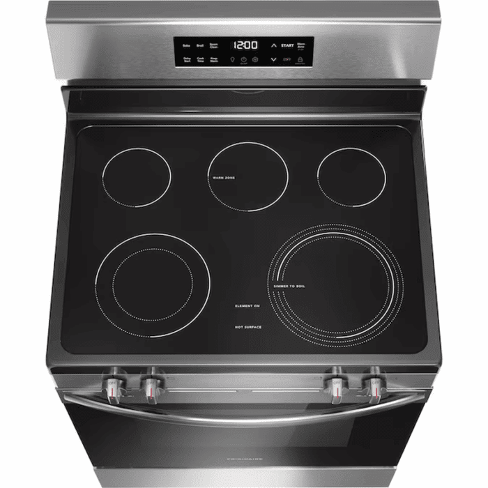 30-In Glass Top 5 Burners 5.3-Cu Ft Freestanding Electric Range Fingerprint Resistant Stainless Steel ) - Image 5