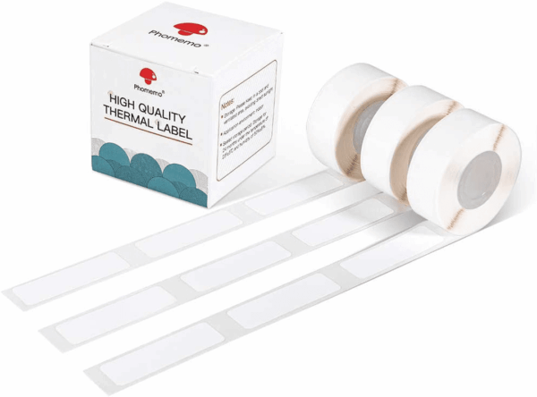 D30 Thermal Self-Adhesive Label, 3/8" X 1 1/2" (12Mm X 40Mm) 160 Labels/Roll,  D30 Label Tape Compatible with D30 Label Printer, Suitable for Home, School, Black on White, 3 Roll