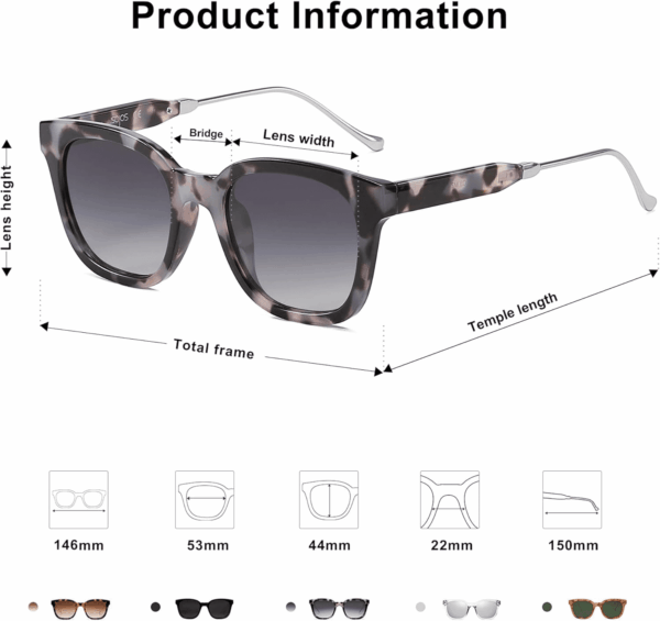Classic Square Polarized Sunglasses Womens Mens Retro Trendy UV400 Sunnies SJ2050 - Image 4