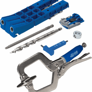 Durable Pocket-Hole Jig 320 with Classic 2 Inch Face Clamp - Includes Wood Clamps for Woodworking & Tight Spaces - for Materials 1/2 Inch to 1 1/2 Inch Thick
