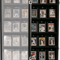Premium Sports Card Display Case - 35 Graded Trading Card Display | Wall-Mounted Baseball Card Display Frame with UV Protection, Lockable | Perfect for Basketball, Hockey, Football, Pokemon Collection