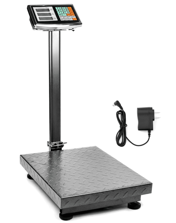 Foldable 600LB Weight Computing Postal Scale, Floor Platform Digital Scale, Accurate Warehouse Large Shipping Mailing LB/KG Calculator