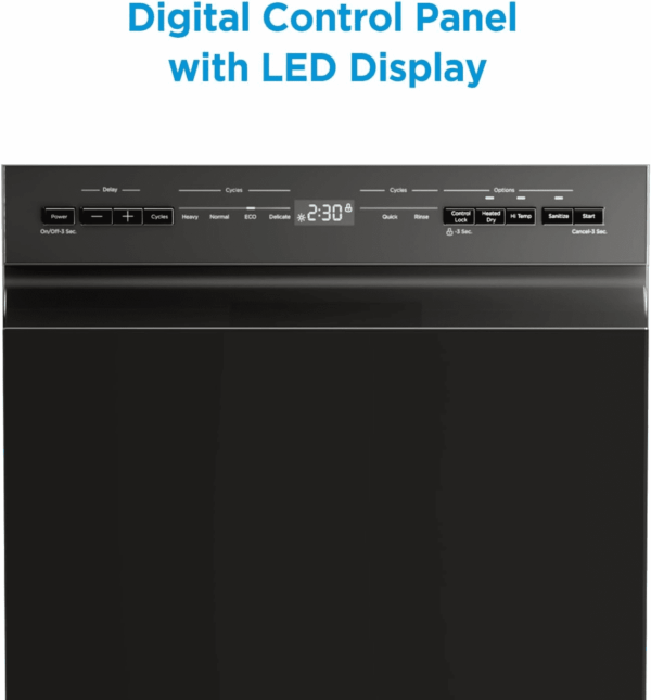 MDF18A1ABB Built-In Dishwasher with 8 Place Settings, 6 Washing Programs, Stainless Steel Tub, Heated Dry, Energy Star, Black - Image 5