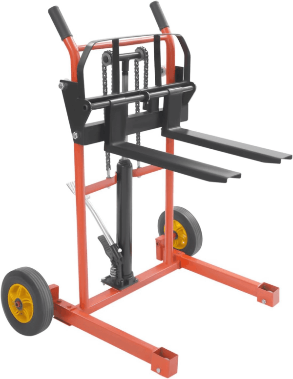 Hydraulic Material Lift Winch Stacker, 36" Max Lift 577 Lbs Max. Load, Pallet Truck Dolly, Lift Table, Fork Lift with 9" Wheels Hydraulic Material Lift Pallet Truck (36" Max Lift, 577 Lbs Max. Load) - Image 2
