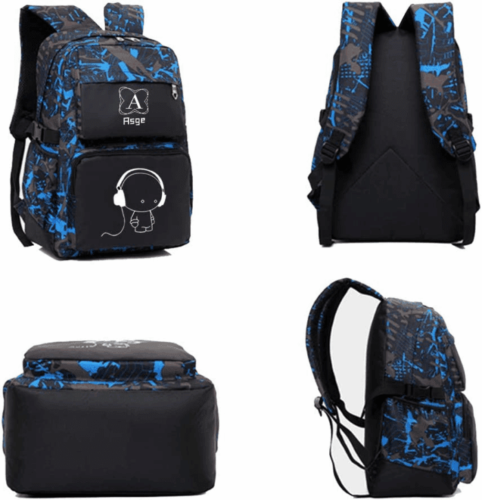 Backpack for School Boys Backpacks for Kids Camo Bookbag for Middle School Bags Waterproof Travel Back Pack (Blue) - Image 5