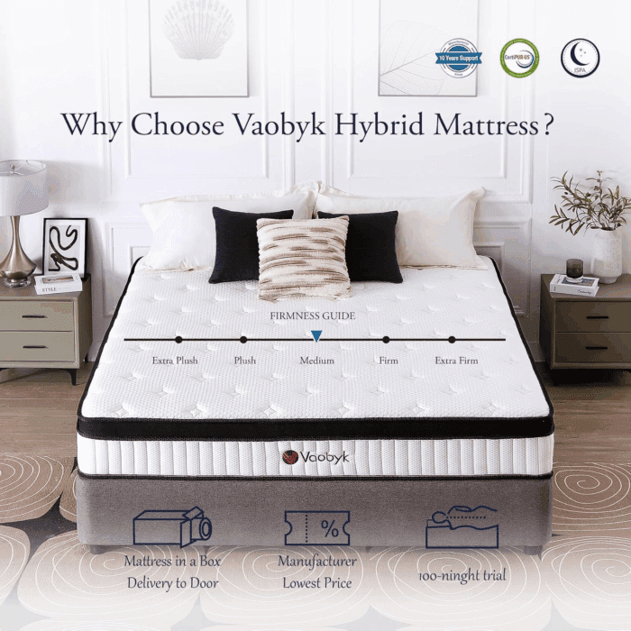 Queen Mattress, 12 Inch Hybrid Queen Mattress in a Box, Memory Foam Mattress with Pocket Springs, Pressure Relief & Motion Isolation, Certipur-Us Certified, Medium Firm - Image 7