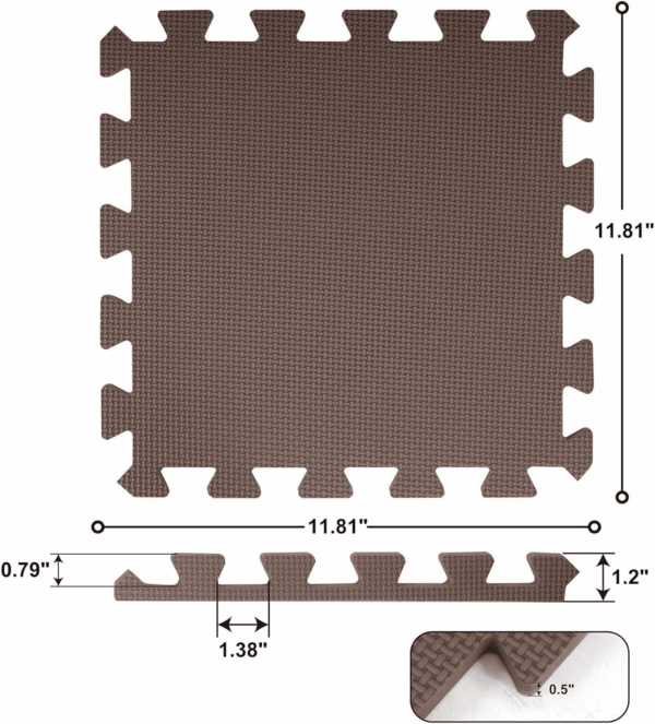 36 Piece Kids Puzzle Play Mat, Foam Floor Tiles, Cream/Gray/Beige - Image 6