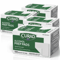Alcohol Prep Pads (Pack of 4 Boxes) | 400 Pieces of Medium Isopropyl Alcohol Wipes Individually Wrapped | First Aid Alcohol Swabs for Cuts & Scrapes | Medical Alcohol Pads for General Cleansing