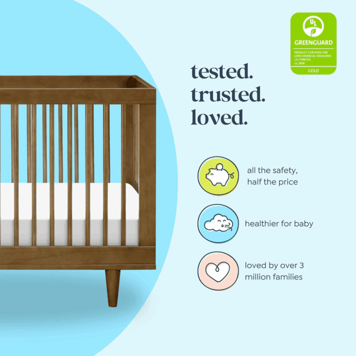 Marley 3-In-1 Convertible Baby Crib - GREENGUARD Gold Certified - Convertible Crib to Toddler Bed and Daybed - Baby Bed W/ 4 Adjustable Heights - Easy to Assemble Wooden Crib - Walnut - Image 4