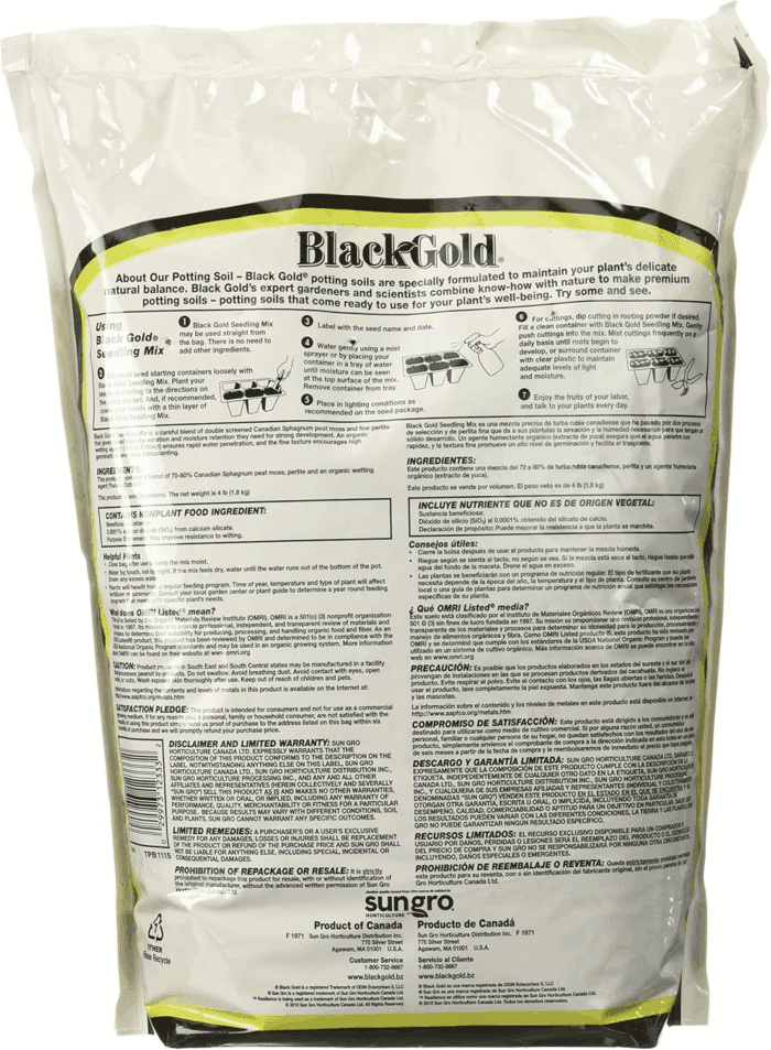 Black Gold Seedling Mix, 8 Quart - Image 2