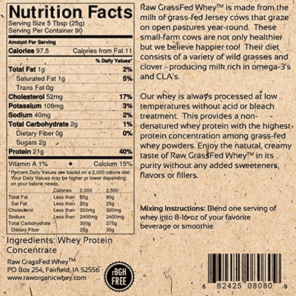 Raw Grass Fed Whey Protein Powder, Happy Healthy Cows, Undenatured, Gmo-Free, Hormone Free, Soy Free, Gluten Free, Unflavored, Unsweetened, 5LB - Image 4
