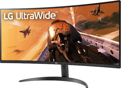 34WP60C-B 34-Inch 21:9 Curved Ultrawide QHD (3440X1440) Gaming Computer Monitor with 160Hz Srgb 99% Color Gamut and HDR 10, AMD Freesync Premium and 3-Side Virtually Borderless Screen Tilt,Black - Image 2