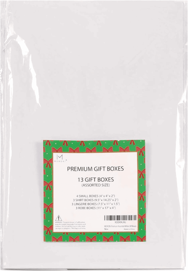 Premium 13 Piece White Gift Boxes with Lids of Assorted Sizes with 4 Inch Deep Robe Wrapping Boxes Set for Wrapping Christmas Gifts, Birthday, Holiday - Image 7